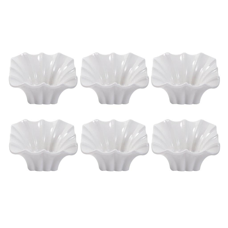 White Ceramic Fine Porcelain Serving and Dipping Bowl Snacks Fruits and Nuts Bowl Set of 6 Pcs 9.8*5 cm