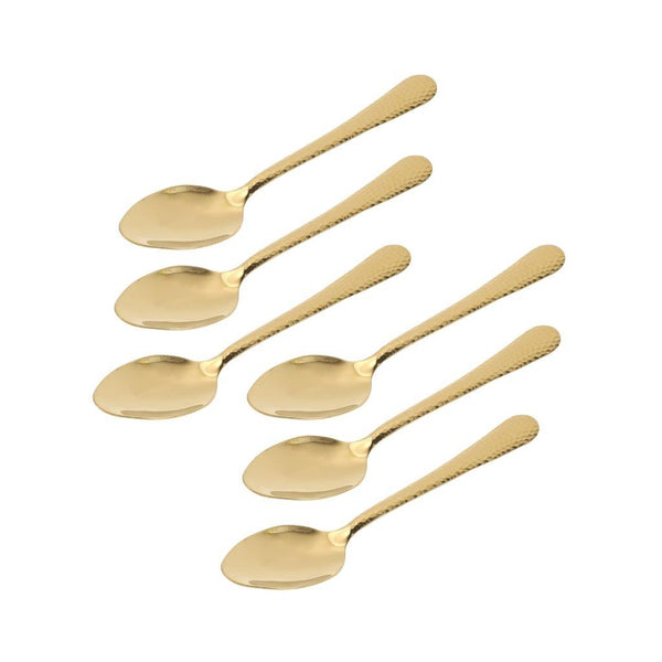 Stainless Steel Tableware Deco Gold Dessert Spoon Set of 6 Pcs 15*3.1 cm