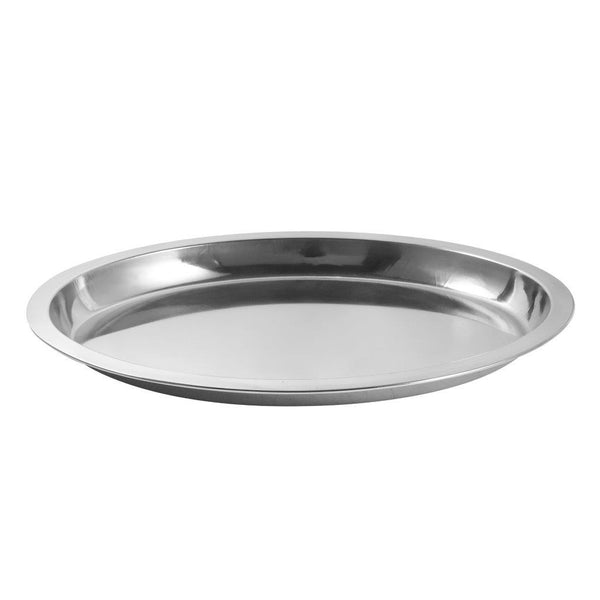 Stainless Steel Round Deep Silver Serving Tray 55 cm