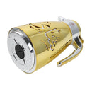 Vacuum Insulated Islamic Calligraphy Design Plastic Thermos Flask Shiny Gold 1 Litre