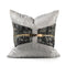 Modern Decorative Satin Silver and Black Velvet Esquire Luxe Cushion Cover with Gold Belt Pillowcase 50*50 cm