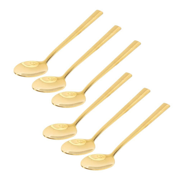 Stainless Steel Tableware Deco Gold Dessert Spoon Set of 6 Pcs 15*3 cm
