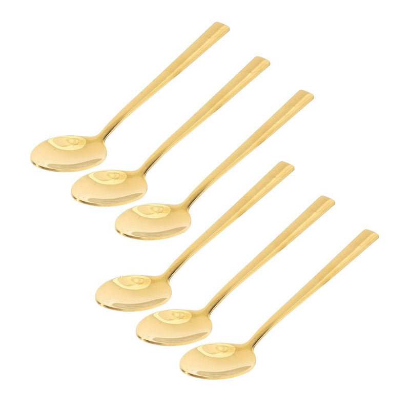 Stainless Steel Tableware Deco Gold Dessert Spoon Set of 6 Pcs 15*3 cm