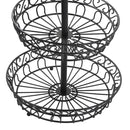 Iron Fruit Vegetable Basket Two Tier 30*30*24 cm