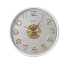 Wall Clock White Frame Analog Retro Executive Design Round 43 cm