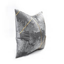 Modern Decorative Grey Faux Leather Gold Stripe Belt Luxury Cushion Cover Pillowcase 50*50 cm