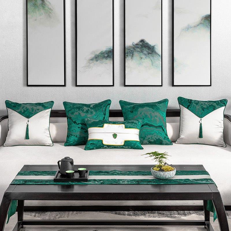 Modern Decorative Satin Silver Emerald Forest Green Textured Velvet Stripe Cushion Cover Pillowcase 50*50 cm