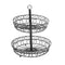 Iron Fruit Vegetable Basket Two Tier 30*30*24 cm