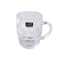 Crystal Glass Dimpled Beverage Drinking Mug with Handle Set of 6