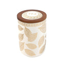 Ceramic Tea Coffee Sugar Airtight Canister Bamboo Lid Floral Print Set of 3 Pcs 10.5*14 cm