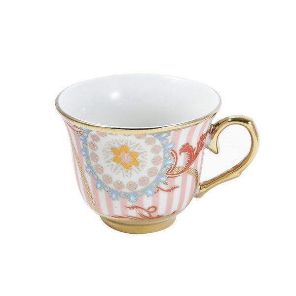 Ceramic Floral Print Tea Cup and Saucer Set of 14 Pcs with Teapot and Stand Pot 23*25 cm/Cup 5*9 cm