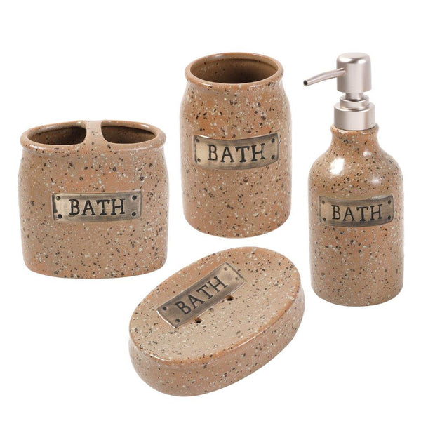 Ceramic Bathroom Accessories Soap Dispenser Toothbrush Holder 4 Pcs Set 7.5*19.5/7.5*11/11*6*11/13.5*9*3 cm