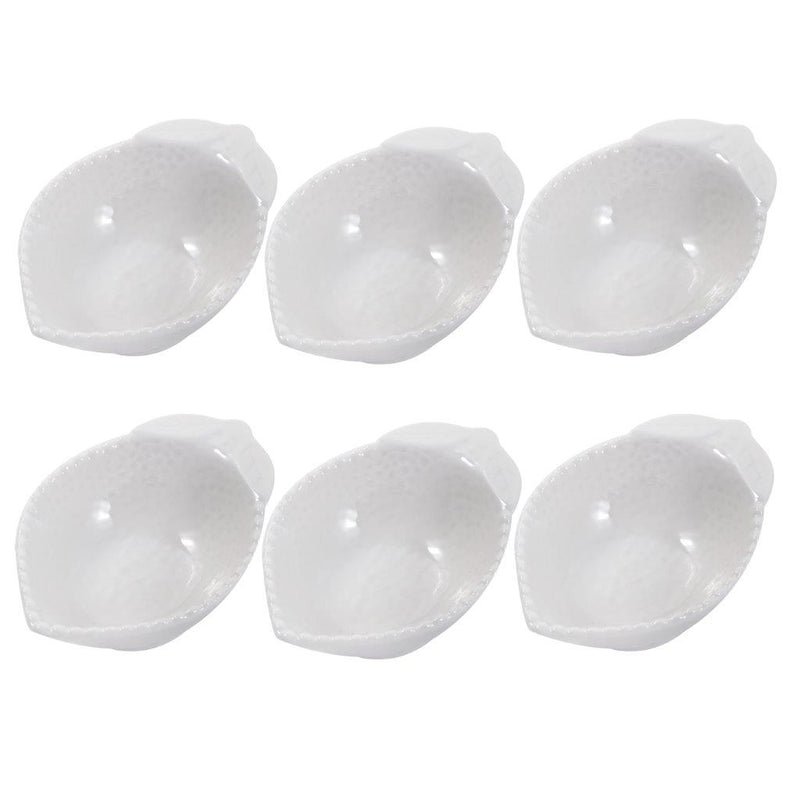 White Ceramic Fine Porcelain Serving and Dipping Bowl Snacks Fruits and Nuts Bowl Set of 6 Pcs 10*4.5 cm