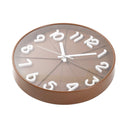 Modern 3d Brown Wall Clock Creative Quartz Living Room Bedside Table 30 cm