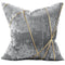 Modern Decorative Grey Faux Leather Gold Stripe Belt Luxury Cushion Cover Pillowcase 50*50 cm