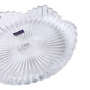 Crystal Glass Ribbed Design Round Serving Fruit Plate