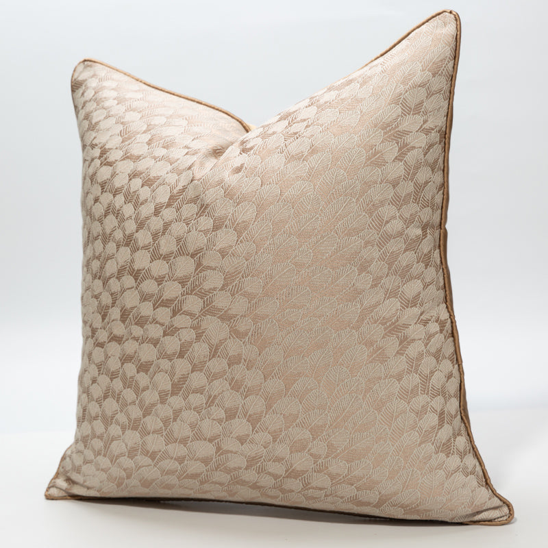 Modern Decorative Light Beige and Feather Pattern Cushion Cover Pillowcase 50*50 cm