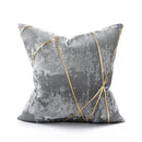 Modern Decorative Grey Faux Leather Gold Stripe Belt Luxury Cushion Cover Pillowcase 50*50 cm