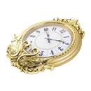 Luxury Vintage Peacock Cream Gold Frame Wall Clock 63*43.5*5.5 cm