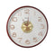 Wall Clock Brown Frame Analog Retro Executive Design Round 43 cm