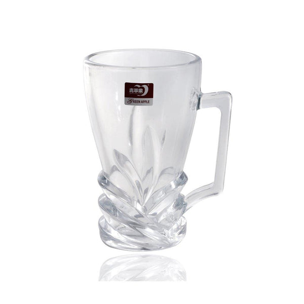 Glass Tea and Coffee Mug with Handle Set of 6 270 ml