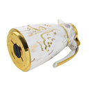 Vacuum Insulated Islamic Calligraphy Design Plastic Thermos Flask Marble White Gold 1 Litre