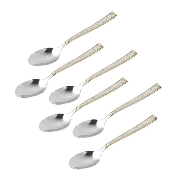 Stainless Steel Tableware Deco Gold Border Table Spoon Set of 6 Pcs 20.5*4 cm