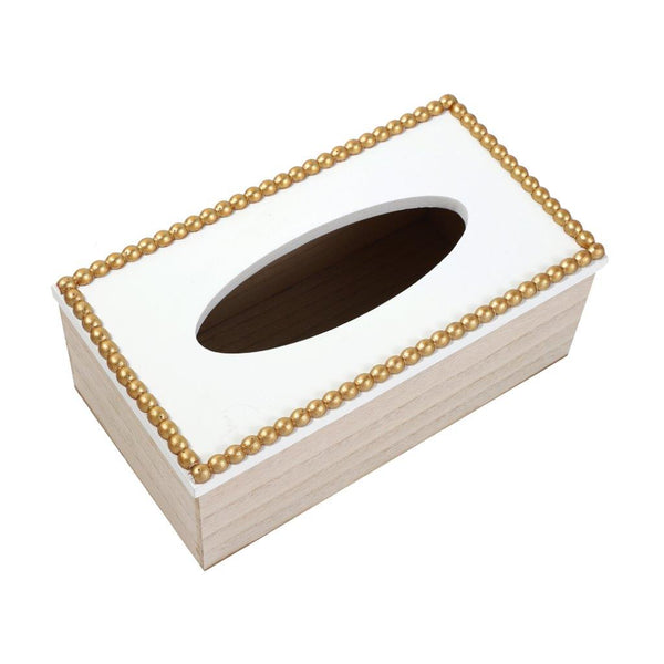 Premium Quality Pearl Border Design MDF Rectangular Tissue Box Napkin Holder 25*13*8 cm