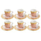 Deco Gold Ceramic Coffee Cup and Saucer Set of 6 Pcs 90 ml 12 cm