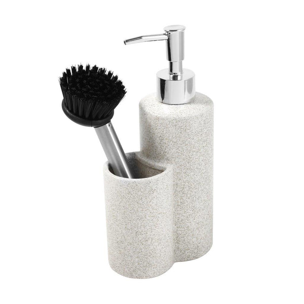 Ceramic Kitchen Soap Dispenser with Dishwashing Brush 10*5.5*21 cm