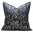 Modern Decorative Navy Blue & Silver Jacquard Pattern Cushion Cover Pillowcase 50*50 cm