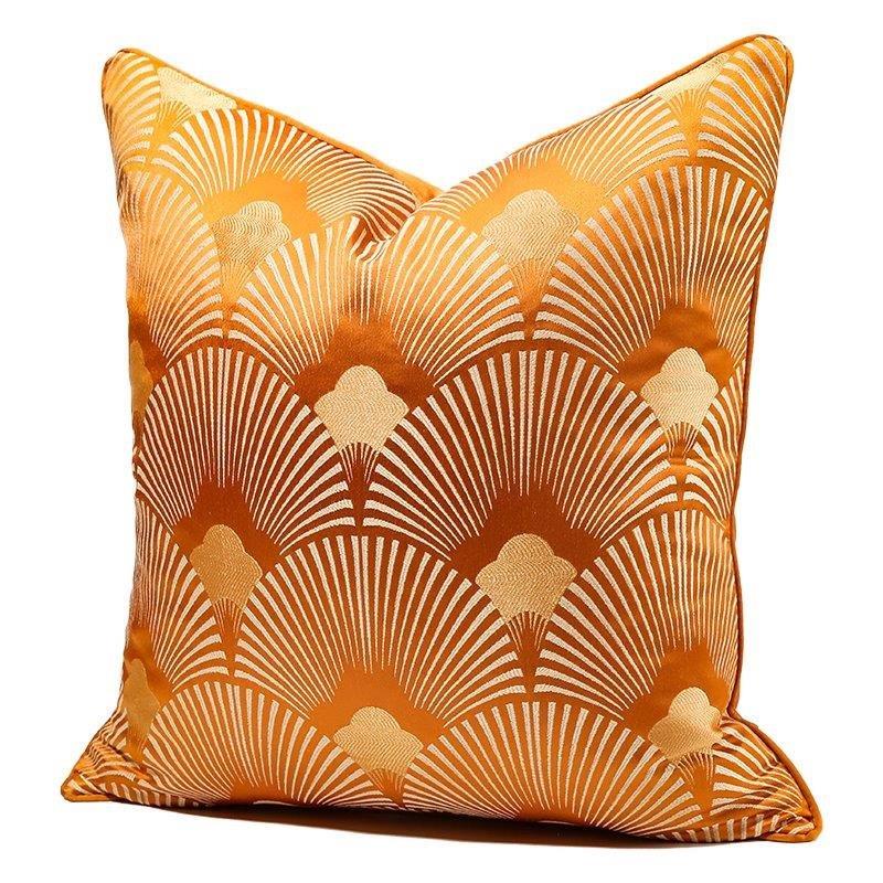 Modern Decorative Bright Orange Peacock Feather Pattern Cushion Cover Pillowcase 50*50 cm