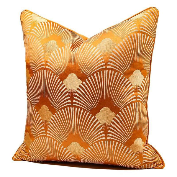 Modern Decorative Bright Orange Peacock Feather Pattern Cushion Cover Pillowcase 50*50 cm