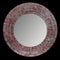 Decorative Handcrafted Glass Tiles Brushed Red Abstract Round Mosaic Wall Mirror Diameter 60 cm