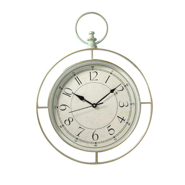 Modern Vintage Timepiece Style Turquoise Frame Wall Clock 43 cm