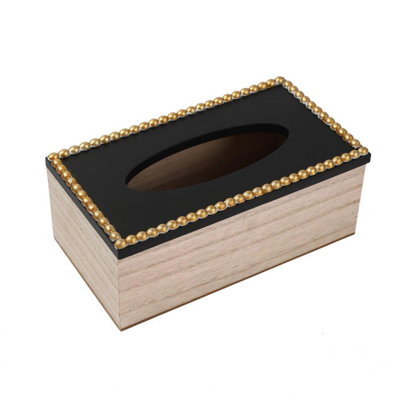 Premium Quality Pearl Border Design MDF Rectangular Tissue Box Napkin Holder 25*13*8 cm