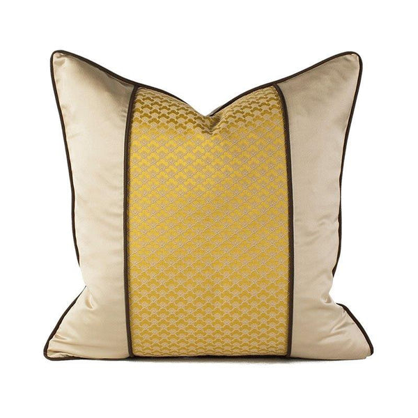 Modern Decorative Satin Beige Royal Gold Stripe Cushion Cover Pillowcase 50*50 cm