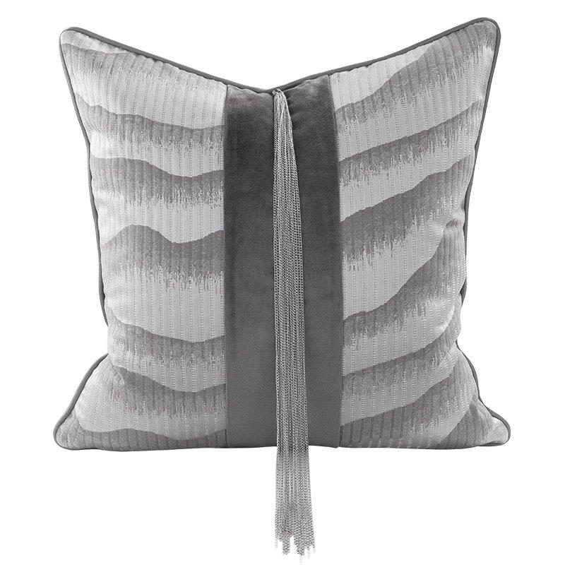 Modern Decorative Abstract Ash Grey Wave Pattern Cushion Cover Pillowcase 50*50 cm