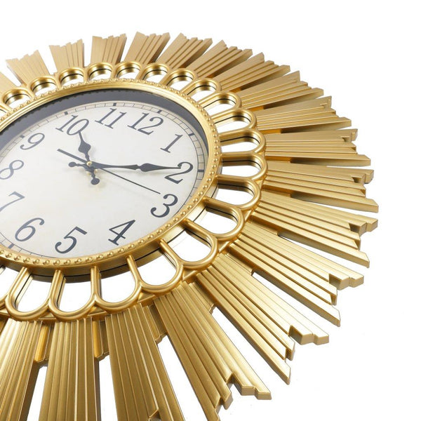 Modern Retro Sun Shape Gold Wall Clock Living Room Office 70*70*5 cm