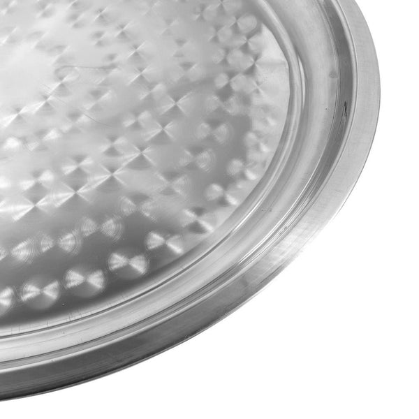 Stainless Steel Round Deep Silver Serving Tray 80 cm