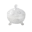 Crystal Glass Footed Sugar Bowl Candy Jar with Lid D - 10 cm ; H - 12 cm
