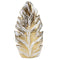 Home Decor Modern Craft Feather Shape Ceramic Vase Flower Vase White Gold 17*8*37 cm