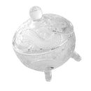 Crystal Glass Footed Sugar Bowl Candy Jar with Lid D - 10 cm ; H - 12 cm