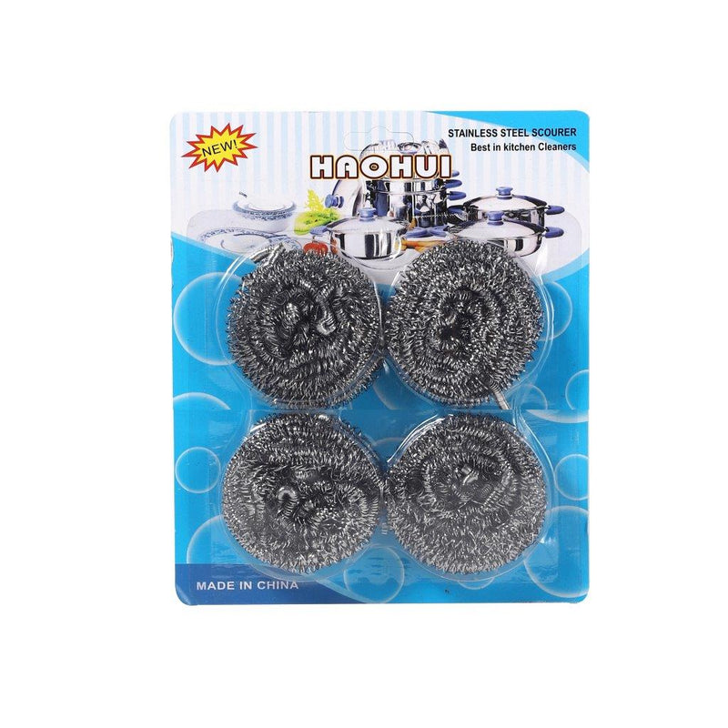 Spiral Scrub Steel Wool Dishwashing Tool Pack of 4