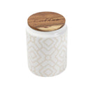 Ceramic Tea Coffee Sugar Airtight Canister Bamboo Lid Abstract Print Set of 3 Pcs 10*14.5 cm