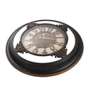 Luxury Vintage Retro Round Dark Chocolate Frame Wall Clock 76*76*5.6 cm