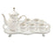 Ceramic Tea Cup and Saucer Set of 8 pcs with Teapot and Tray Elegant White Pot 1200 ml Cup 250 ml