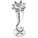 Home Decor Crystal Lotus Silver Glitter Candleholder 26 cm