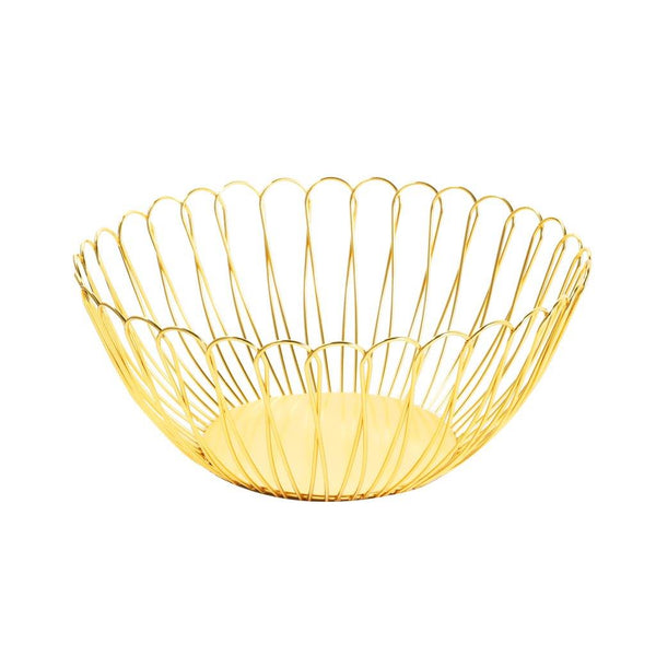 Deco Gold Plated Metal Fruit Basket Fruit Bowl 25.5*25.5*10.5 cm