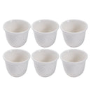 Ceramic Coffee Cawa Shafee Cup Set of 6 Pcs Vanilla White Set 12 90ml 6.5*5.5 cm